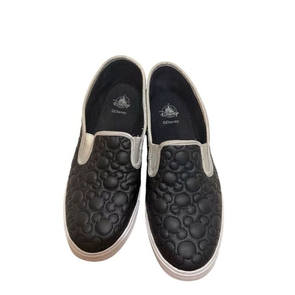 Disney Parks Mickey Mouse Black Slip On Shoes Unisex Size 10 - Picture 6 of 9